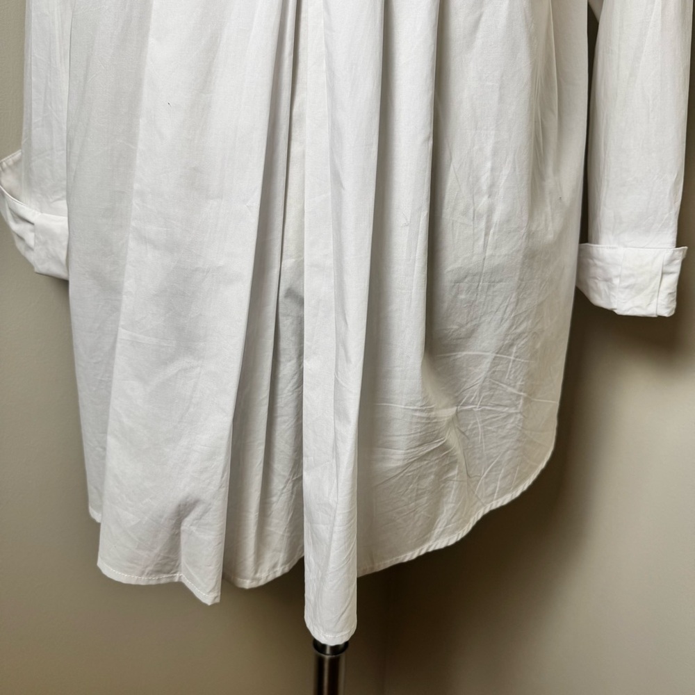 RAVEL Bow Back 100% Cotton Button Front Dress Shirt WHITE / MEDIUM - Picture 12 of 14
